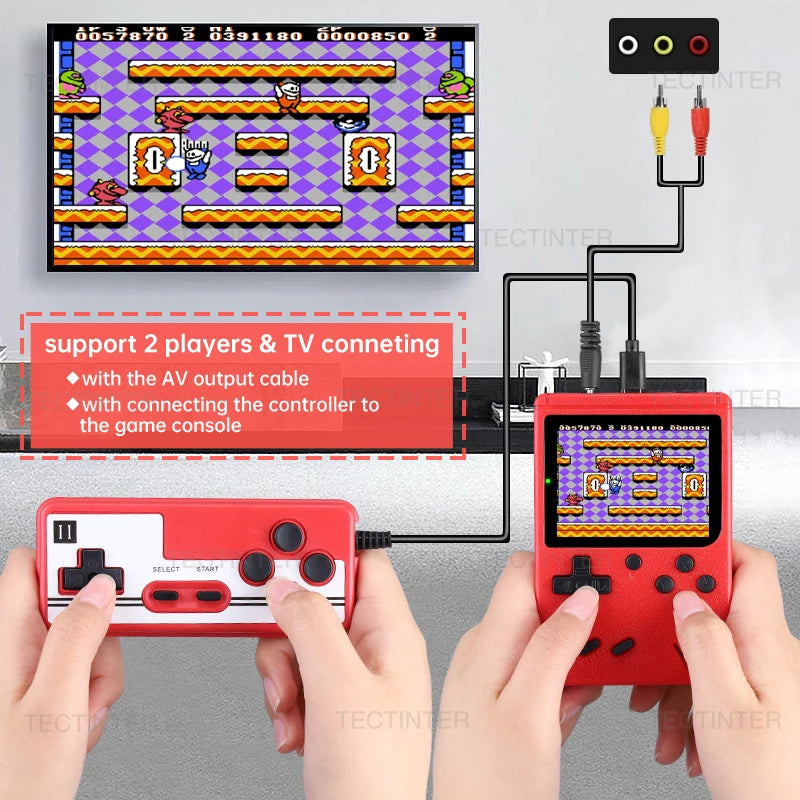 GamersGalaxy - Retro Mini 8-Bit Handheld Game Console with 500 Games