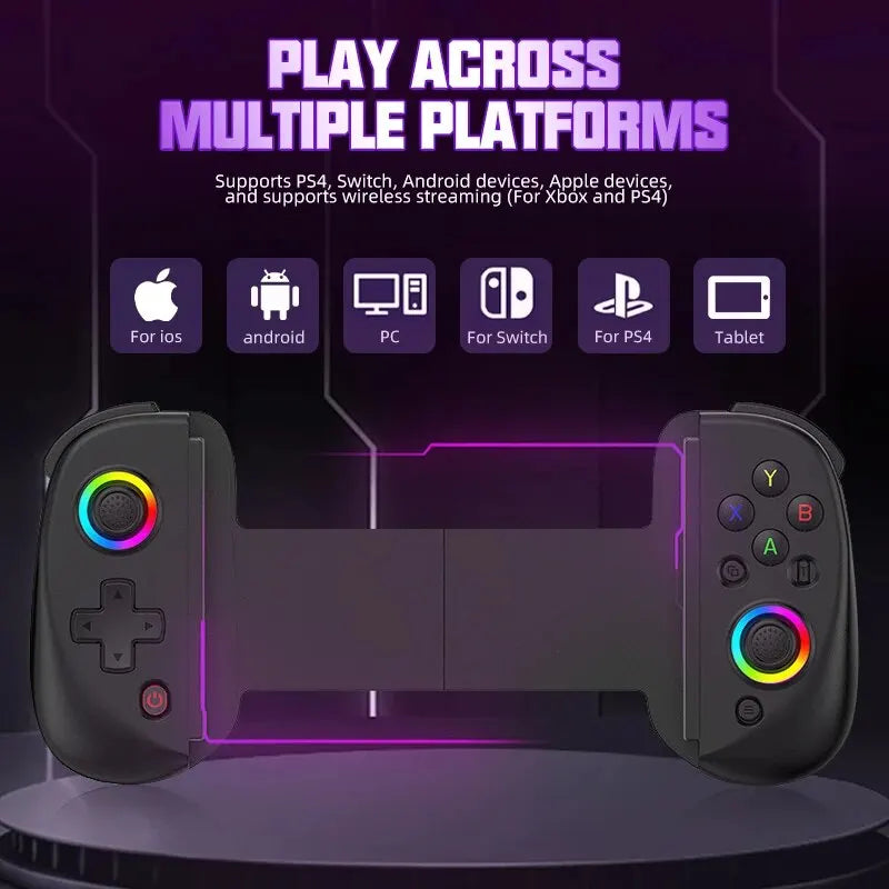 VILCORN D8 Gaming Dual Hall Flexible RGB Controller Streaming Gamepad for Tablet Android PS4 Switch PC Joystick